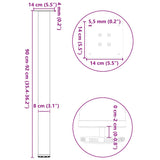 Pieds de table basse 4 pcs blanc 90-92 cm acier