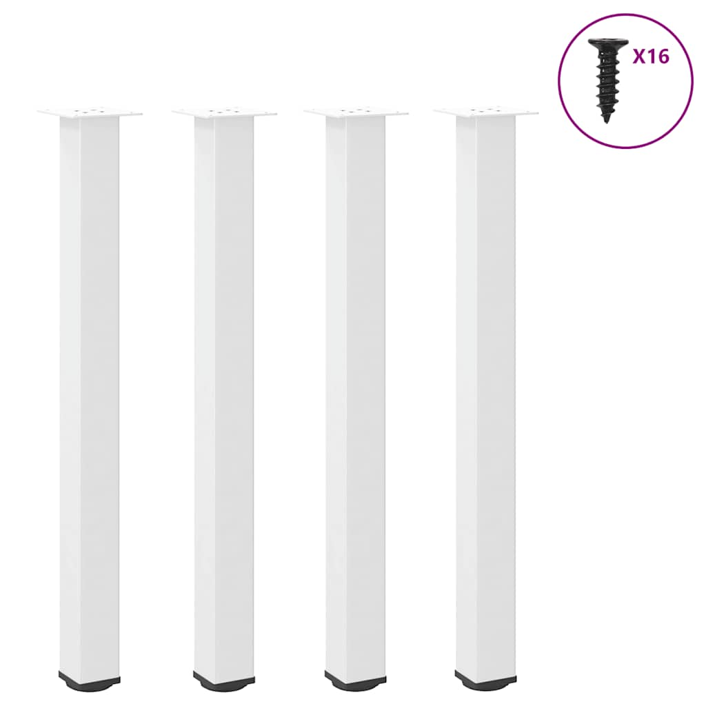 Pieds de table basse blanc 4 pcs 100-102 cm acier