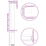 Pieds de table basse blanc 4 pcs 100-102 cm acier