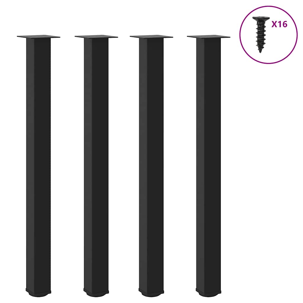 Black coffee table legs 4 pcs 110-112 cm steel