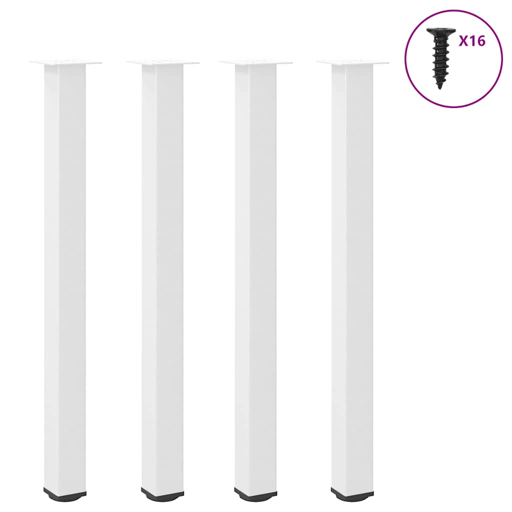 Pieds de table basse blanc 4 pcs 110-112 cm acier