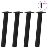 Coffee table legs 4 pcs black 30 cm steel