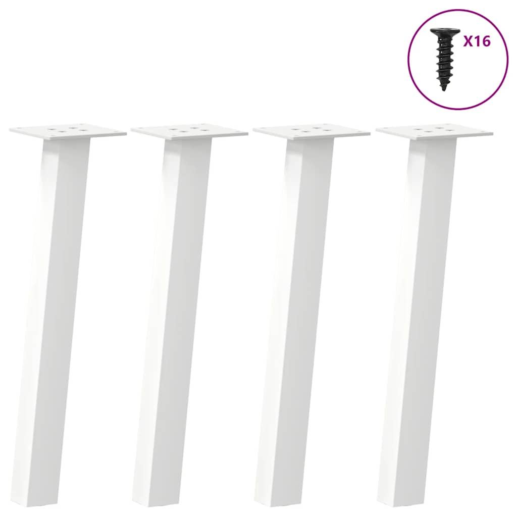 Pieds de table basse 4 pcs blanc 30 cm acier