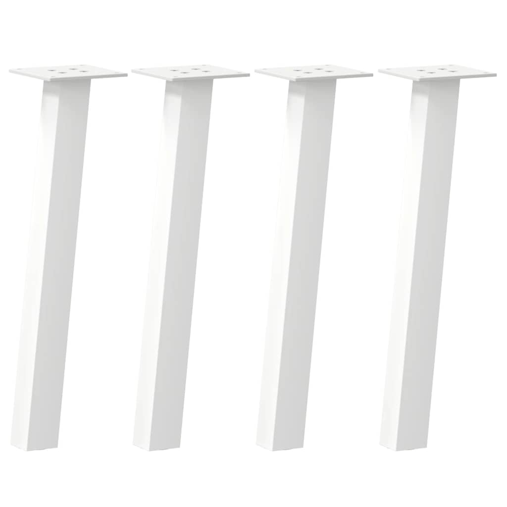 Pieds de table basse 4 pcs blanc 42 cm acier