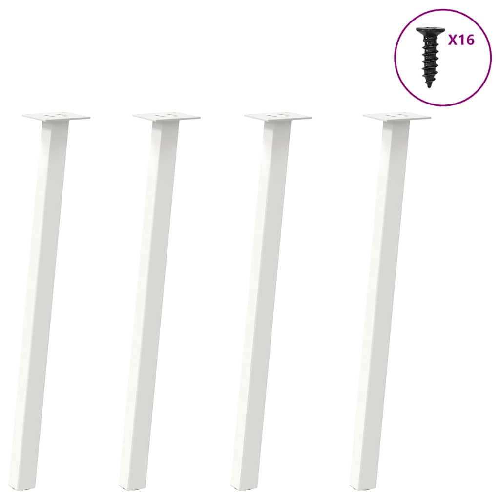 Pieds de table basse 4 pcs blanc 72 cm acier