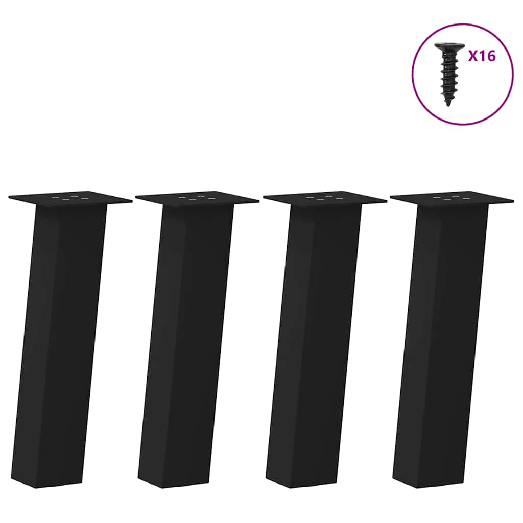 Pieds de table basse 4 pcs noir 30 cm acier