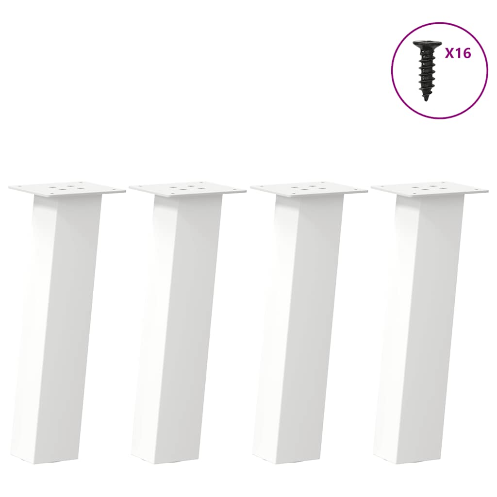 Pieds de table basse 4 pcs blanc 30 cm acier