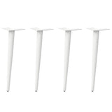 Pieds de table basse forme conique 4 pcs blanc 30-31 cm acier