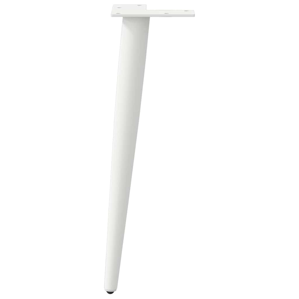 Pieds de table basse forme conique 4 pcs blanc 30-31 cm acier