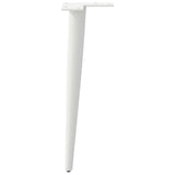 Pieds de table basse forme conique 4 pcs blanc 30-31 cm acier