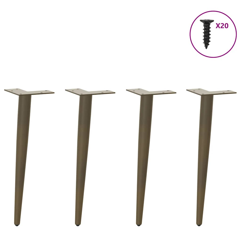 Coffee table legs conical shape 4 pcs natural steel 30-31 cm