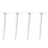 Pieds de table basse forme conique 4 pcs blanc 42-43 cm acier