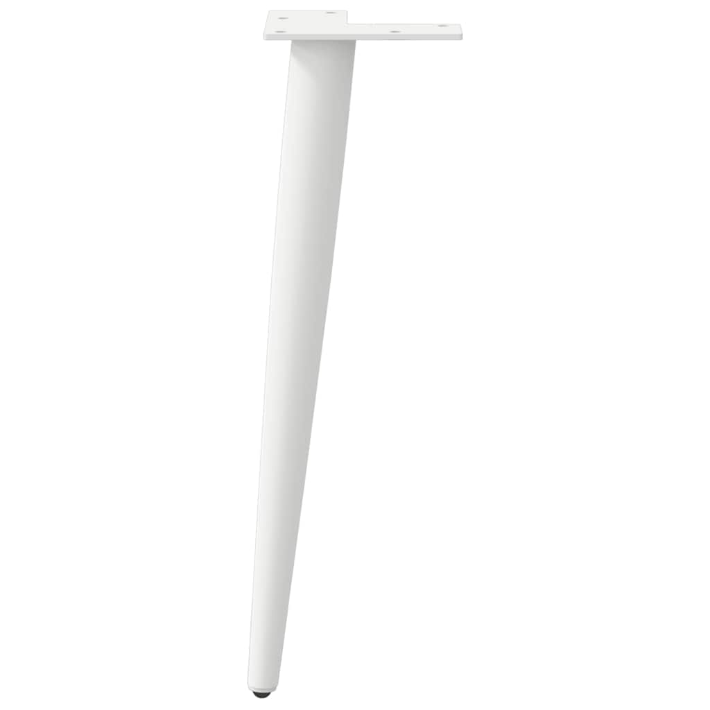 Pieds de table basse forme conique 4 pcs blanc 42-43 cm acier