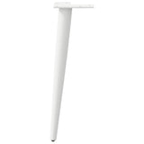 Pieds de table basse forme conique 4 pcs blanc 42-43 cm acier