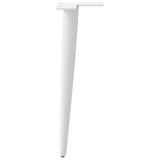 Pieds de table basse forme conique 4 pcs blanc 42-43 cm acier