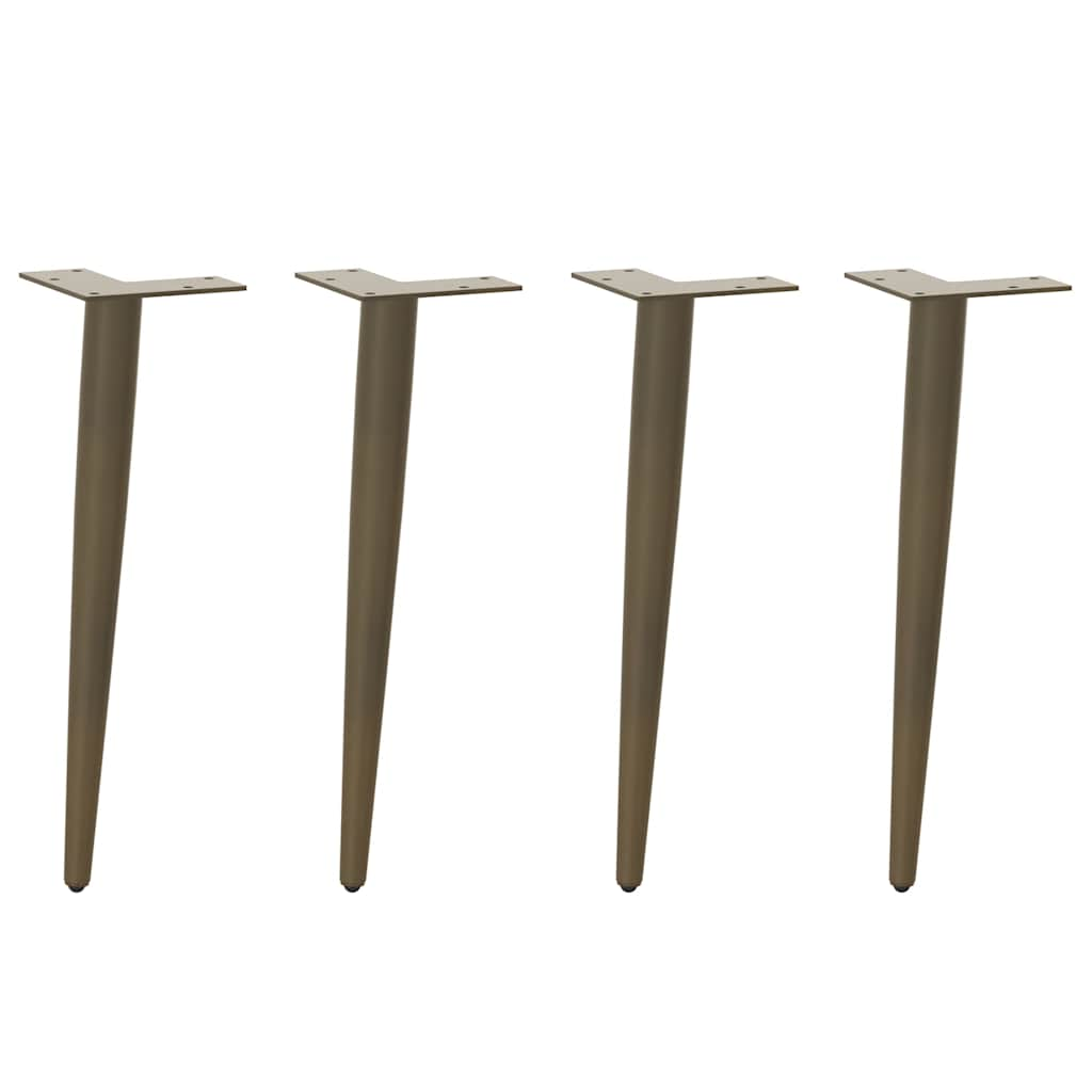 Coffee table legs conical shape 4 pcs natural steel 42-43 cm