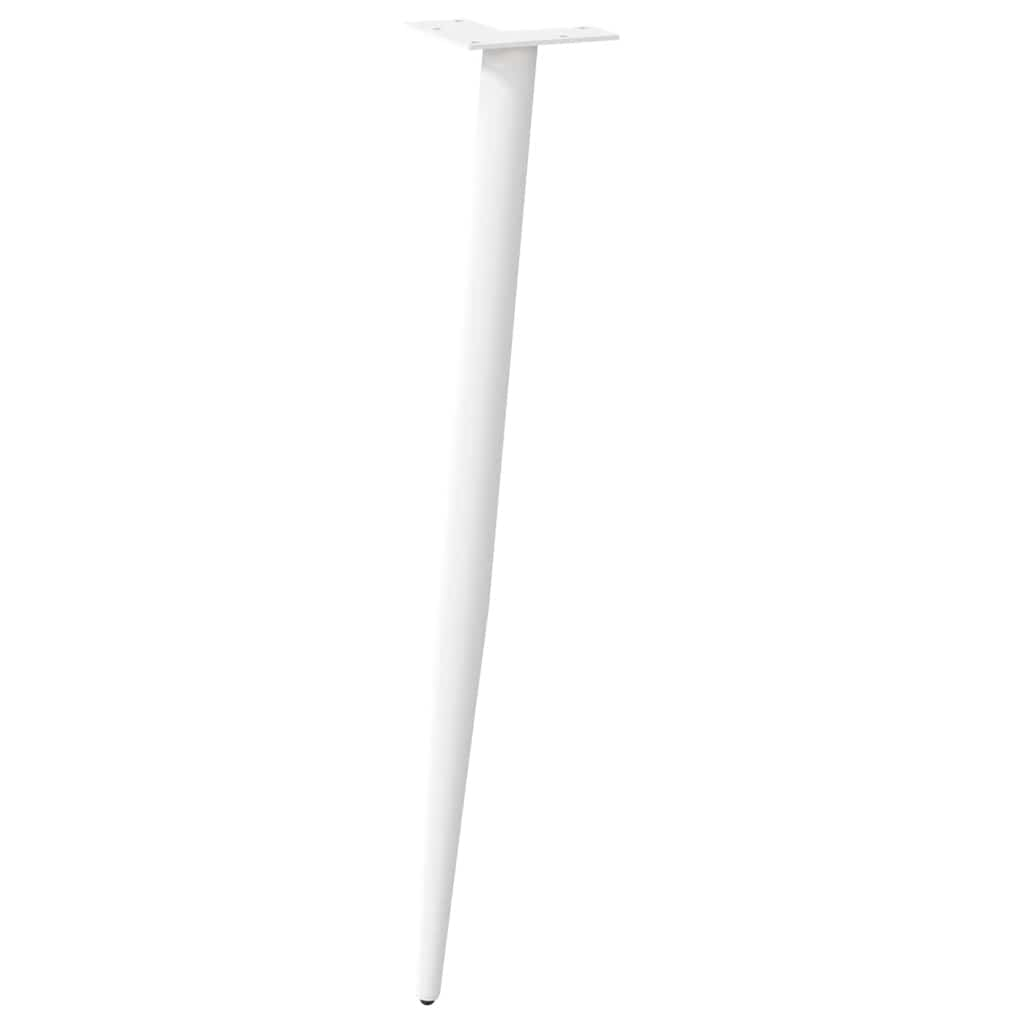 Pieds de table basse forme conique 4 pcs blanc 72-73 cm acier