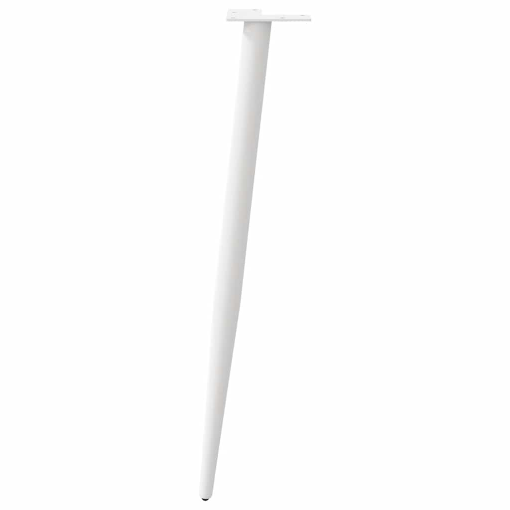 Pieds de table basse forme conique 4 pcs blanc 72-73 cm acier