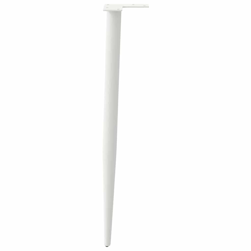 Pieds de table basse forme conique 4 pcs blanc 72-73 cm acier