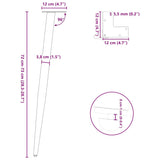 Couchtischbeine konische Form 4 Stück Anthrazit 72-73 cm