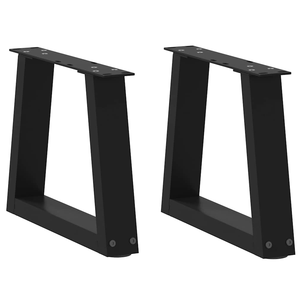 Dining table legs V shape 2 pcs black 30x(30-31.3)cm steel