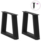 Dining table legs V shape 2 pcs black 30x(30-31.3)cm steel