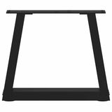 Dining table legs V shape 2 pcs black 30x(30-31.3)cm steel