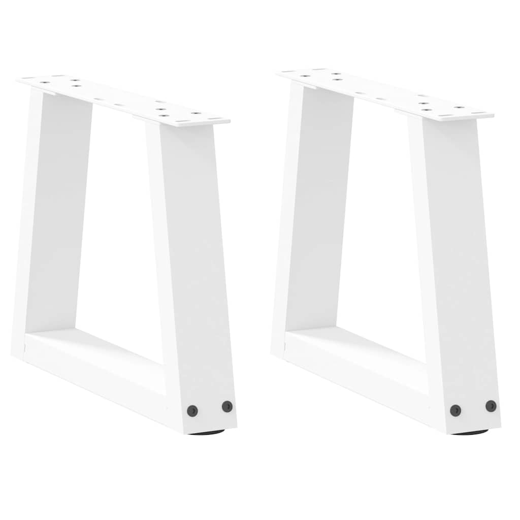 Dining table legs V shape 2pcs white 30x(30-31.3)cm steel