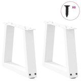 Dining table legs V shape 2pcs white 30x(30-31.3)cm steel