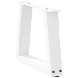 Dining table legs V shape 2pcs white 30x(30-31.3)cm steel