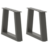 Dining table legs V shape 2 pcs anthracite 30x(30-31.3)cm