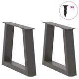 Dining table legs V shape 2 pcs anthracite 30x(30-31.3)cm