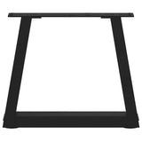 Dining table legs V shape 2 pcs black 40x(30-31.3)cm steel