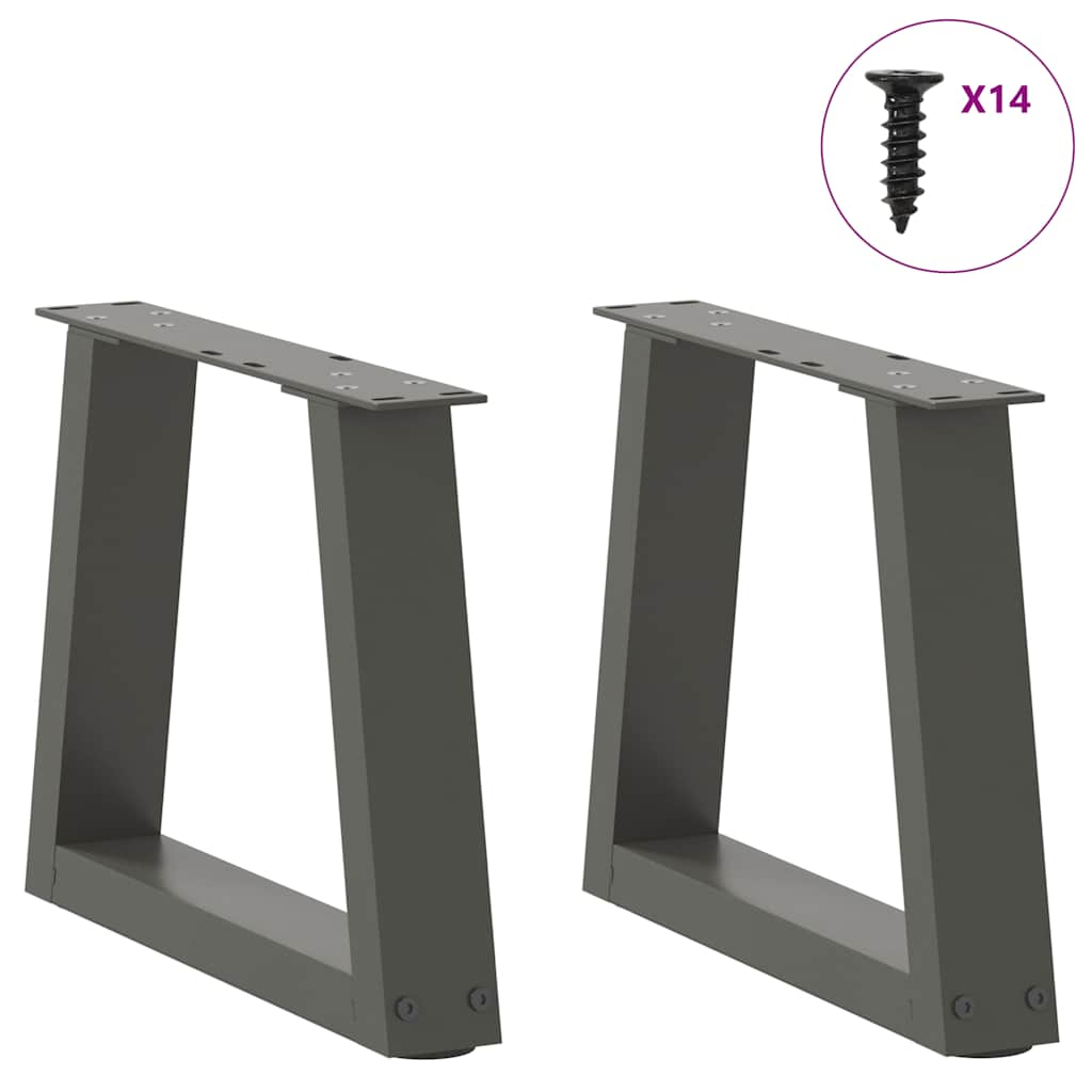 Dining table legs V shape 2 pcs anthracite 40x(30-31.3)cm