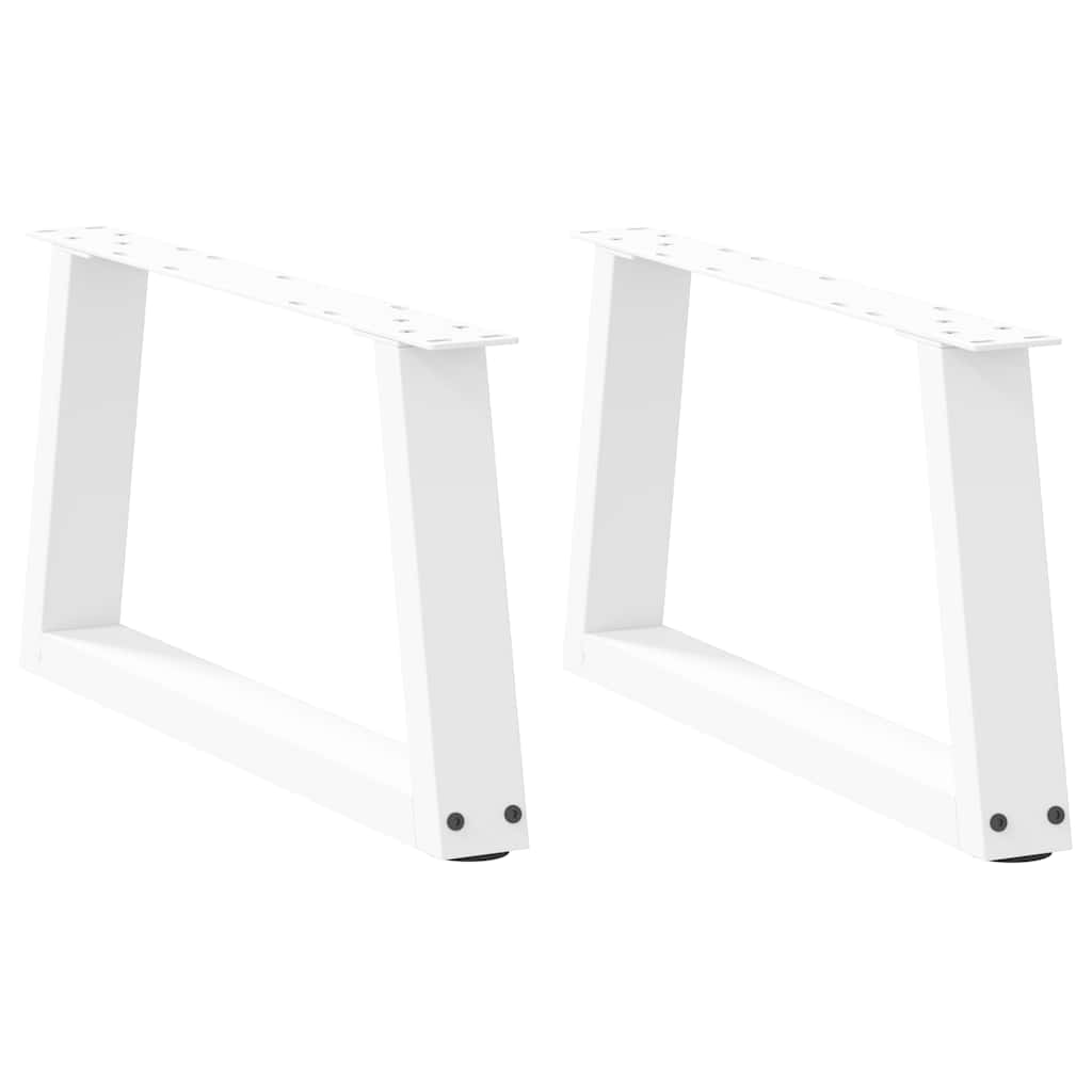 Dining table legs V shape 2pcs white 50x(30-31.3)cm steel