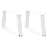 Dining table legs V shape 2pcs white 50x(30-31.3)cm steel