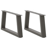 Dining table legs V shape 2 pcs anthracite 50x(30-31.3)cm