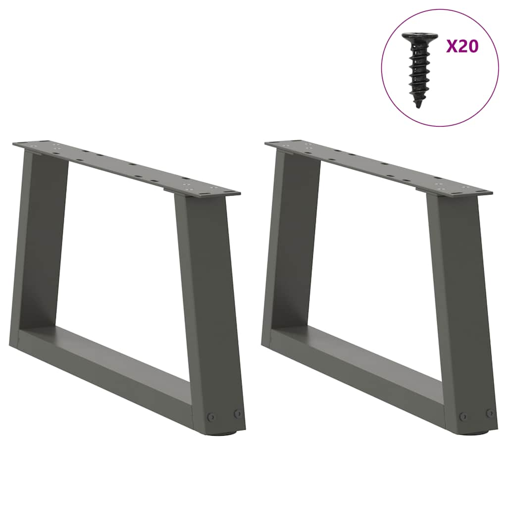 Dining table legs V shape 2 pcs anthracite 50x(30-31.3)cm