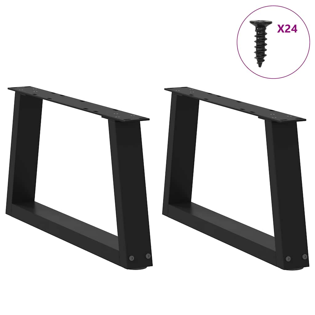 Dining table legs V shape 2 pcs black 60x(30-31.3)cm steel