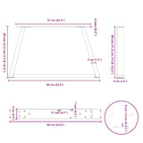 Dining table legs V shape 2pcs white 60x(30-31.3)cm steel