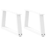 Dining table legs V shape 2pcs white 70x(30-31.3)cm steel