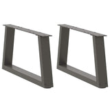 Dining table legs V shape 2 pcs anthracite 70x(30-31.3)cm