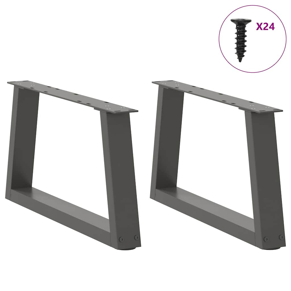 Dining table legs V shape 2 pcs anthracite 70x(30-31.3)cm