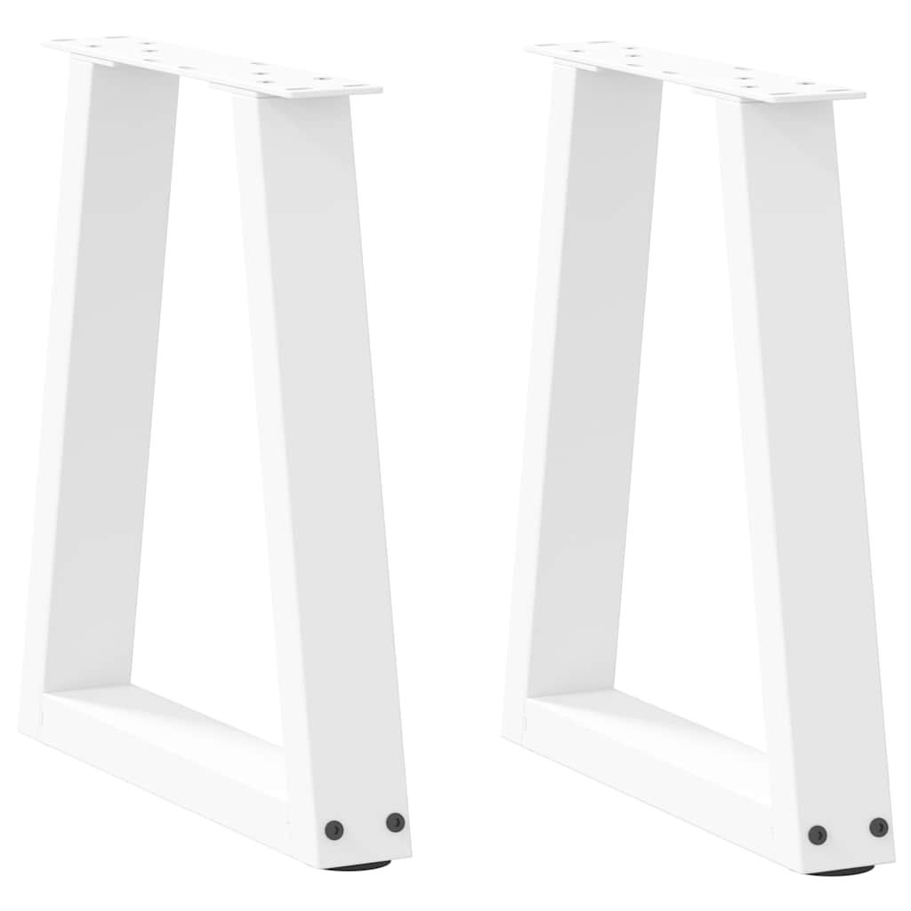 Dining table legs V shape 2 pcs white 28x(42-43.3) cm