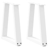 Dining table legs V shape 2 pcs white 28x(42-43.3) cm