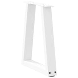 Dining table legs V shape 2 pcs white 28x(42-43.3) cm