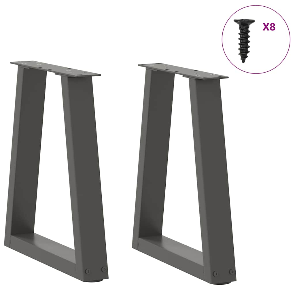 V-shaped dining table legs 2 pcs anthracite steel