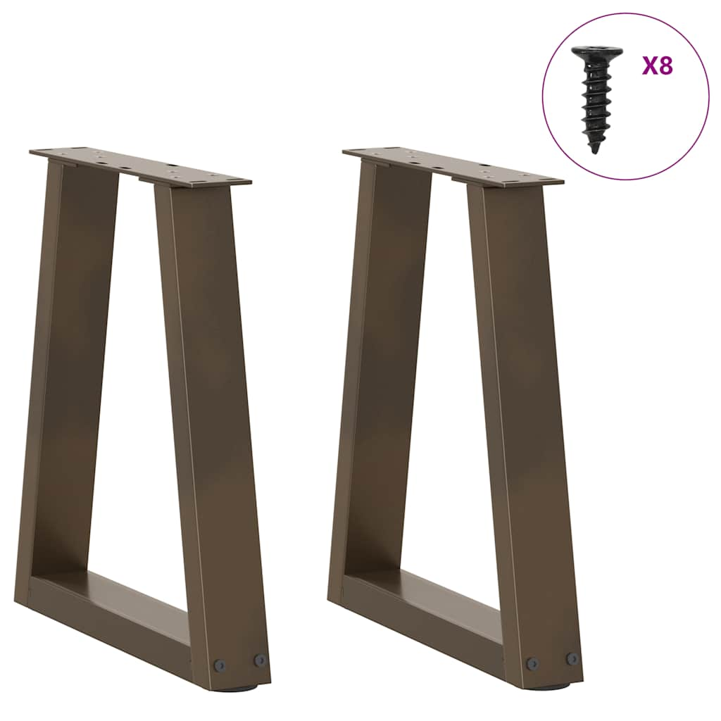 V-shaped dining table legs 2 pcs natural steel steel