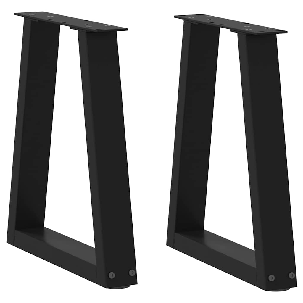 Pieds de table à manger forme de V 2 pcs noir 38x(42-43,3) cm