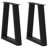 Pieds de table à manger forme de V 2 pcs noir 38x(42-43,3) cm